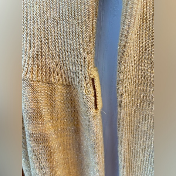 NWOT Free People Women’s Gold Metallic Mock Neck Long Sleeve Sweater Dress Sz. M - Picture 4 of 9